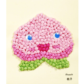 画手工制作材料包 7-10岁幼儿园diy创意玩具 四贝勒·搓纸画·桃子