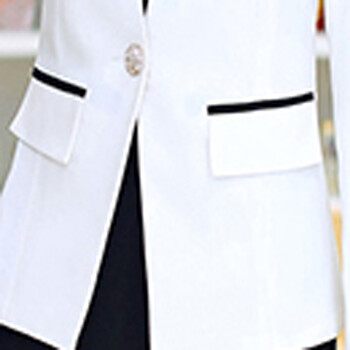 2015新款修身职业装女装套裙西服正装工作服一粒扣套裙加大码三件套秋季女装 白色 S