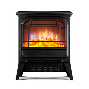 电壁炉家用冬季取暖器立式电暖炉烤火炉办公室浴室节能省电 红色