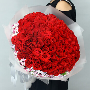 99朵玫瑰花束成都生日鲜花速递南充德阳乐山内江遂宁眉山同城送花 99