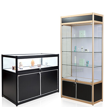 风林海 展示柜玻璃货架珠宝陈列柜化妆饰品柜手机柜台玻璃展示柜定做