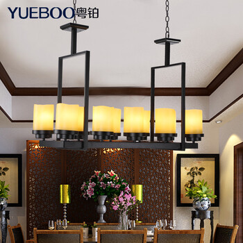 粤铂  现代简约中式吊灯 客厅大堂灯饰 美式乡村灯具F9125 10头-不带灯泡