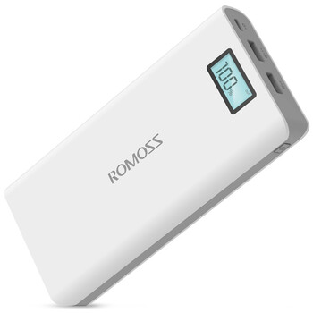 
                                        罗马仕（ROMOSS）sense6Plus 移动电源/充电宝20000毫安 苹果/安卓手机/平板通用 数显屏 聚合物电芯 白色                