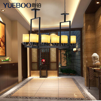 粤铂  现代简约中式吊灯 客厅大堂灯饰 美式乡村灯具F9125 10头-不带灯泡