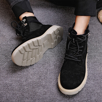 战狼2吴京达康书记同款战靴厚底cs工装鞋 黑色 38