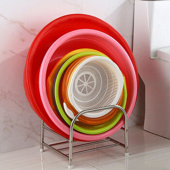 不锈钢大号盆架宝宝洗澡盆置物架子 电镀卫生间浴盆架 不锈钢 a款