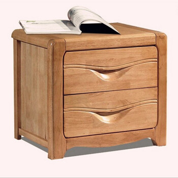 简约现代中式橡木床边柜整装40cm小户型卧室迷你床头柜 榉木色标准款