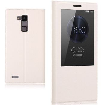 
                                        Freeson 商务天窗翻盖皮套保护套 适用于华为Mate7 白色                