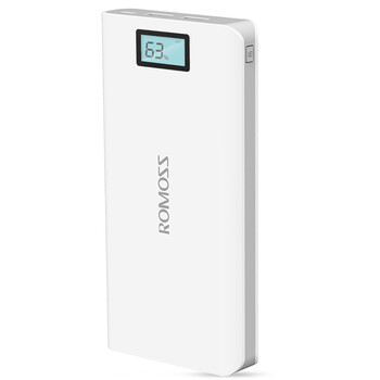
                                        罗马仕（ROMOSS）sense6Plus 移动电源/充电宝20000毫安 苹果/安卓手机/平板通用 数显屏 聚合物电芯 白色                