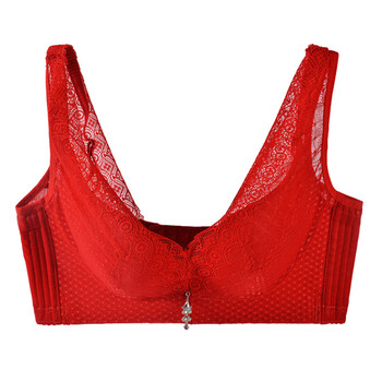 法曼儿内衣文胸专柜文胸聚拢小胸性感1无钢圈上托 大红 80b
