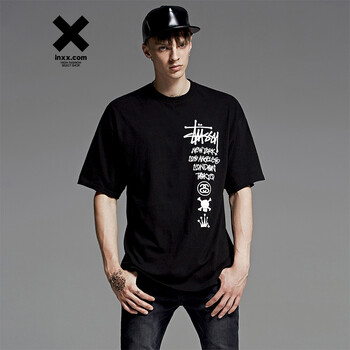 stussy  新品 纯棉短袖T恤 ST52016399 黑色 L