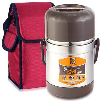 
                                        
                                        爱丽金 多层真空焖烧壶2800ml 304不锈钢 赠送保温袋 保温饭菜汤 免火煮粥保温桶                