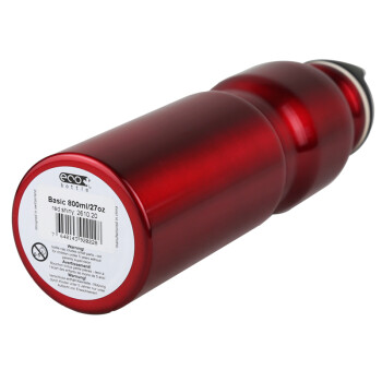ECO-bottle基本款户外水瓶运动铝制水壶水杯800ml 透明红2610.20 赠SIGG瓶套