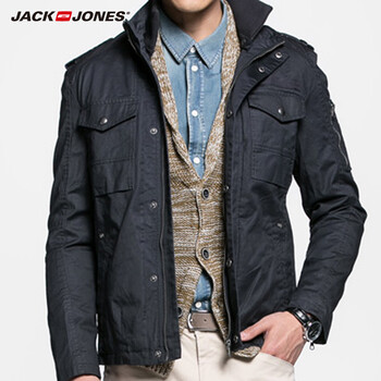 杰克琼斯jackjones时尚休闲男士纯棉多口袋工装款外套o