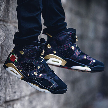 air jordan 6 retro cny中国年牡丹刺绣aj6男篮球鞋aa2492-021 aa2492