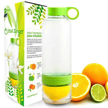 
                                        zinganything韩国柠檬杯Citrus Zinger活力瓶榨汁杯随手杯塑料便携 绿色                