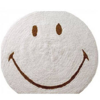 电脑椅办公可爱笑脸儿童爬行坐垫拍照摄影地毯定制地垫 白色 白色笑脸