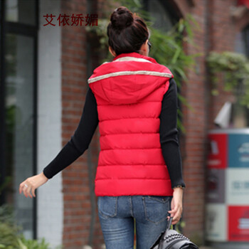 羽绒棉服女短款马甲韩版轻薄连帽可拆韩范百搭马夹背心羽绒棉服外套 白色 L