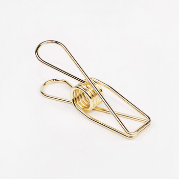 金属色复古 手帐实用工具票据文件归类收纳夹 5色可选 大号金-鱼夹