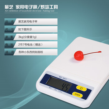
                                                            展艺厨房秤电子秤 迷你家用克秤 食物秤 小型台式称烘焙工具                