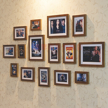 15框实木照片墙相片墙相框墙欧式客厅卧室挂墙生活照时尚创意组合 全