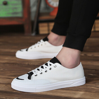 2018新款潮鞋帆布鞋低帮学生青少年休闲板鞋文艺范轻熟男浅口帆布鞋男