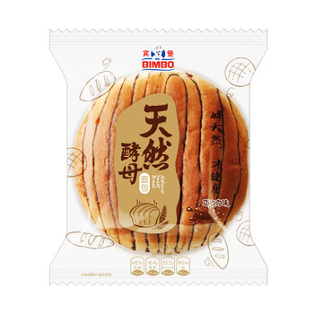 宾堡(bimbo)天然 酵母 巧克力味 面包 75g (5件起售)