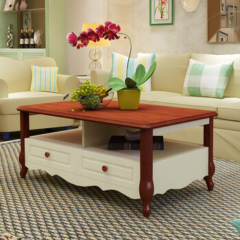 地中海茶几美式乡村家具茶几客韩式茶几田园风格电视柜茶几组合 仿古