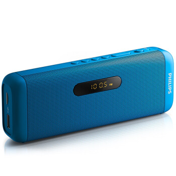 
                                        飞利浦（PHILIPS）SD700 无线蓝牙双喇叭插卡音箱 兼容苹果/三星/电脑 MP3播放器 户外便携 FM收音机 蓝色                