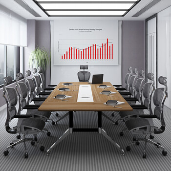 办公会议桌长桌现代简约大小型长方形会议室桌椅组合工作台开会桌 1.