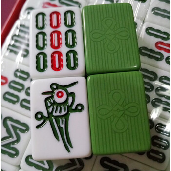 gerun家用 手搓机麻麻将牌大号50 56号手打麻将 54#绿色108张