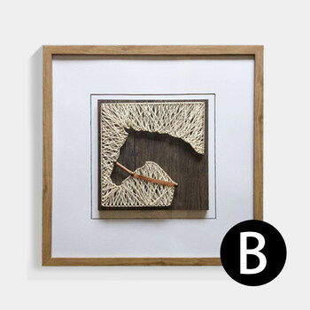 良木手工创意钉子绕线画立体壁画新中式书房挂画客厅装饰画背景墙画 b