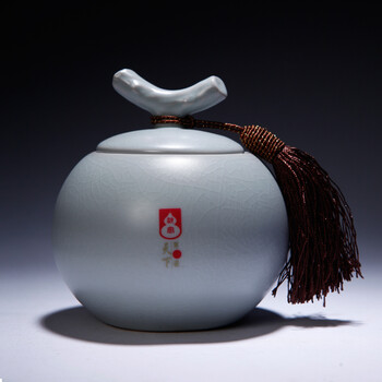 山玄堂陶瓷汝窑开片汝瓷茶叶罐醒茶器储茶器储物罐功夫茶具茶道 和