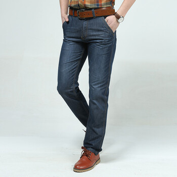 zhan di ji pu 牛仔裤 男士休闲直筒中腰薄款牛仔裤修身长裤男 691-2