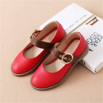 2018新款女童皮鞋公主鞋小女孩皮鞋中大童学生演出鞋儿童单鞋 红色 34