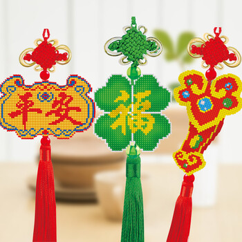 2018新品 全珠绣精准印花十字绣图腾平安福汽车挂件十字绣车饰平安符