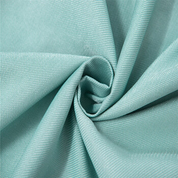 拼接棉麻窗帘简约现代丝绒麻布料纯色卧室客厅成品全遮光定制 青色 宽