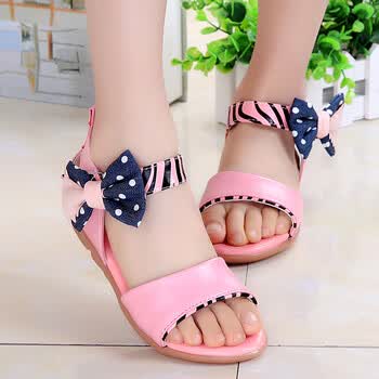 女童凉鞋2018夏季新款韩版百搭中大童小学生女孩儿童公主鞋潮 粉色 35