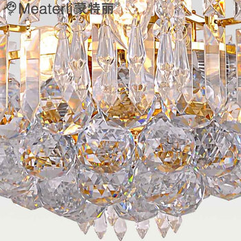 蒙特丽 金黄色水晶吊灯88091 豪华餐厅灯客厅灯卧室灯具(B) 88091