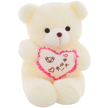 抱心表达祝福开心快乐泰迪熊抱抱爱心熊公仔玩偶娃娃 开心每一天 60