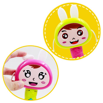 会说话宝宝玩具卡通拨浪鼓婴儿0-6个月可啃咬音乐玩具0-1岁 小兔