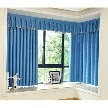 豪尚全遮光定制成品短窗帘阳台客厅卧室飘窗帘头窗帘幔帘 宽1.5高2.