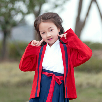 幼儿女童古代汉仙女古装书童国学宝宝汉服襦裙三字经表演出服唐装古装