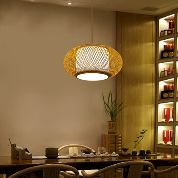 中式餐厅吊灯仿古禅意中国风书房茶室灯具日式竹编灯笼东南亚灯饰