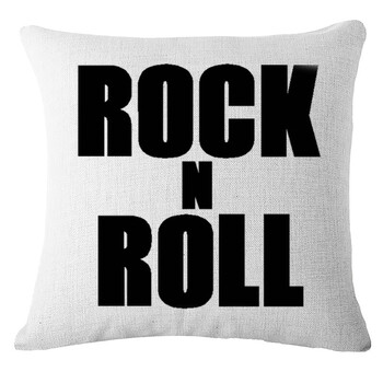 欧式办公室椅腰枕英文字母rockroll棉麻沙发垫布艺 5 桃皮绒45*45不含