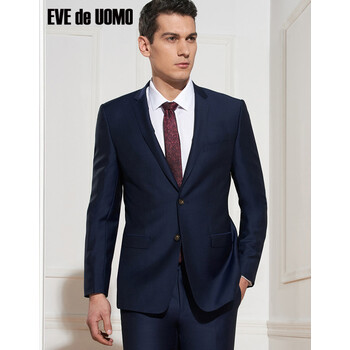 依文男士套装西服上衣意大利进口西装商务外套男ea570362 蓝色 75c
