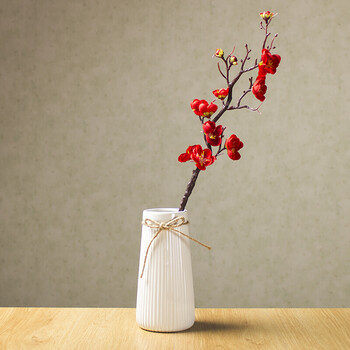 新品仿真梅花桃花绢花干枝腊梅花艺客厅摆设插花假花创意装饰 金色 1