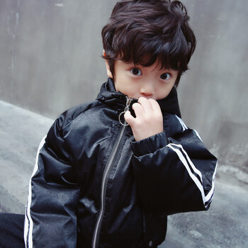 男童冬装外套冬季棉服男宝宝潮新款韩版休闲加厚保暖棉衣 黑色 120cm