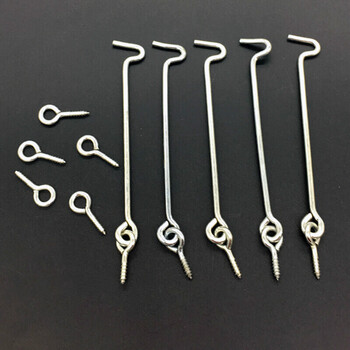 不锈钢铁窗钩 月牙窗户锁 老式风钩窗户挂钩搭扣铝合金门窗锁 5寸50付