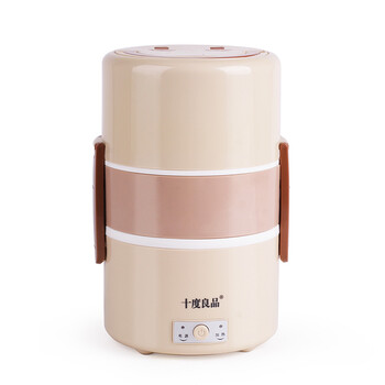 
                                        十度良品（SEED） SD-909s电热饭盒 三层三胆保温独立真空保鲜不锈钢加热饭盒                